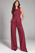 Double zipper vest - Burgundy