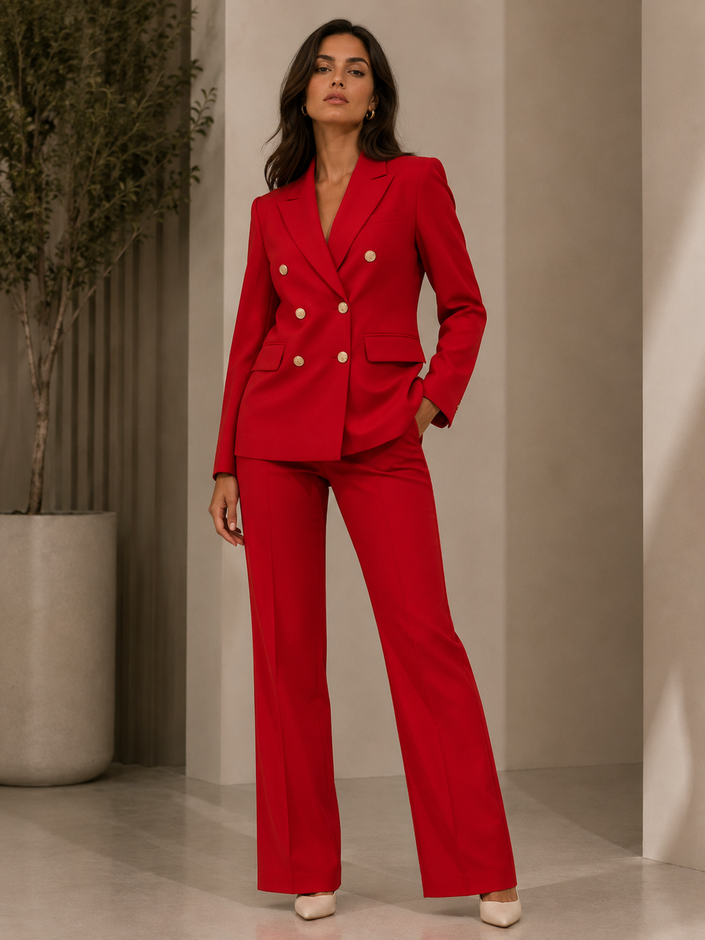 Gold Buttoned Blazer