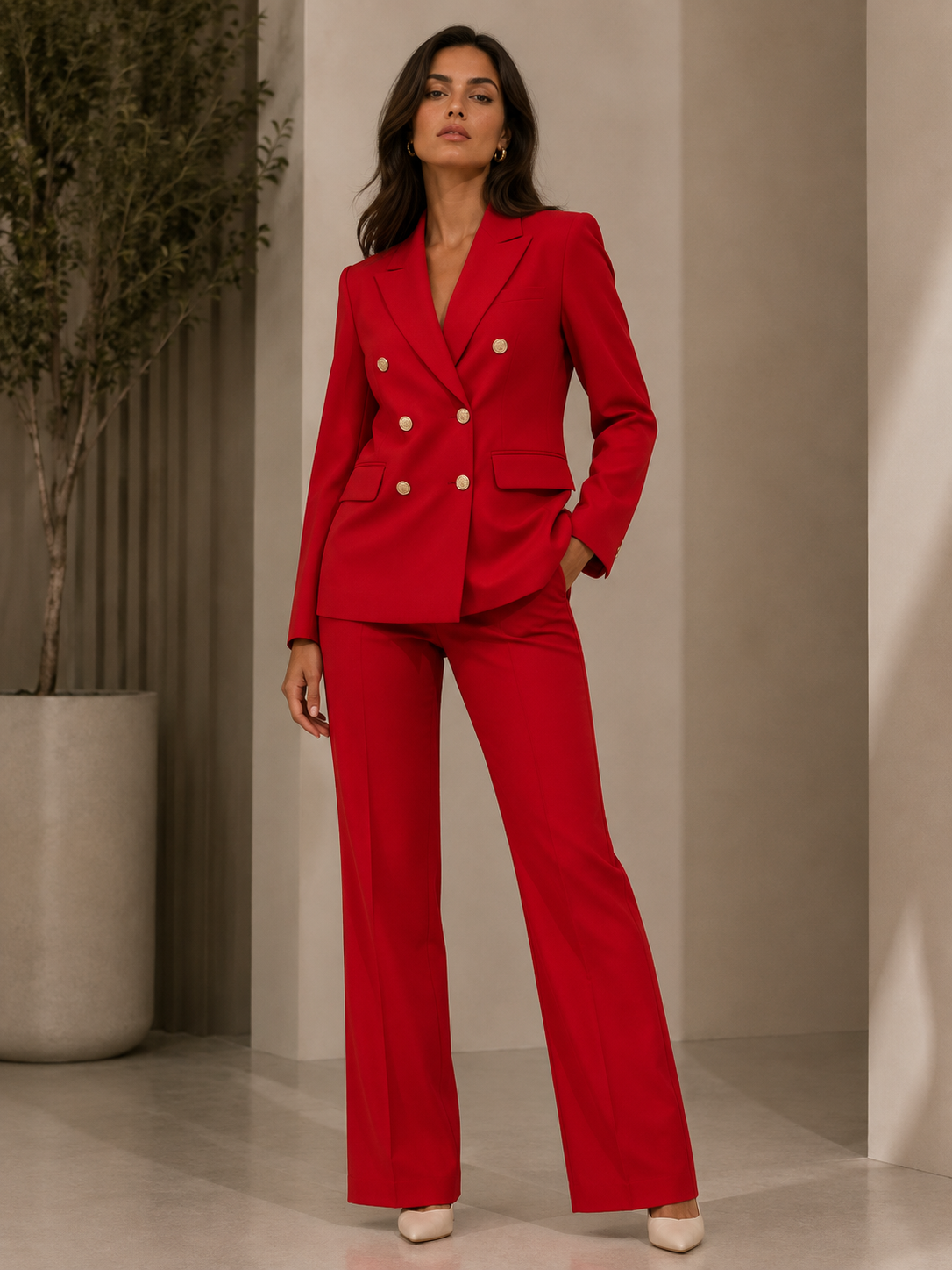 Gold Buttoned Blazer