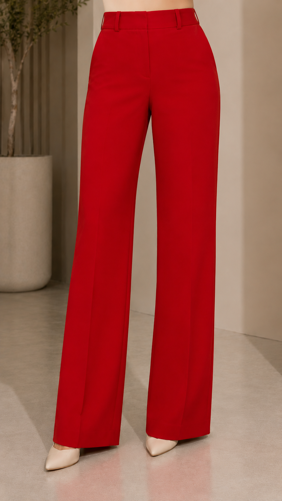 Wide leg Trousers - Red