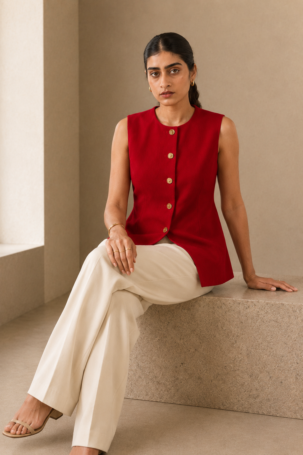 Gold Buttoned Vest