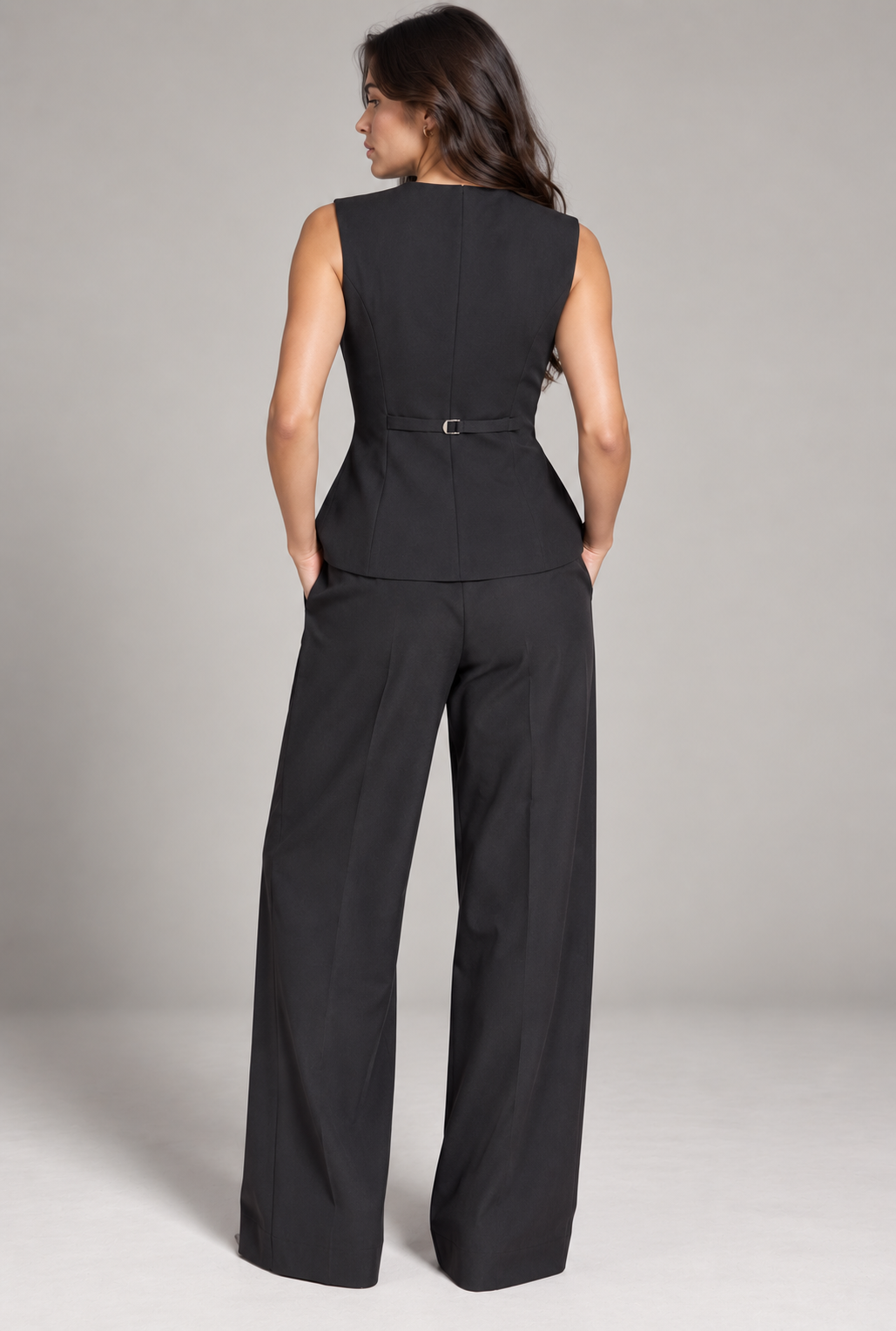Double zipper vest - Black