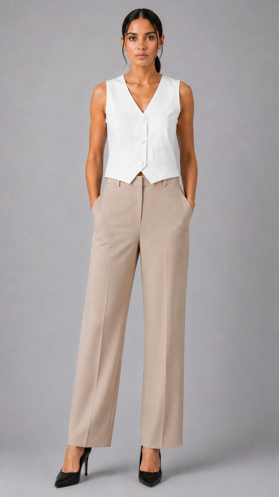 Wide leg Trousers - Beige